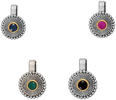 Fashion Honor 0.20 Grams Oxidised Silver &amp; Gold Green, Pink , Black &amp; Blue Combo Nose Pin Set Jewellery Gift For Her, Girl, Women, Mother, Sister, Girlfriend, Party Wear, Daily Wear
