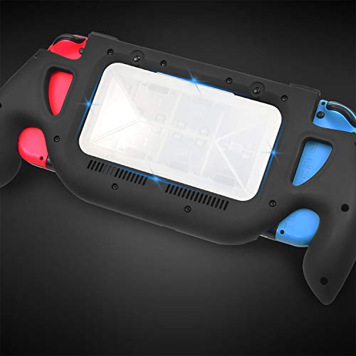Lammcou Charging Grip for Nintendo Switch Comfort Charge Handle Stand Quick Charge Compatible 5V 2A AC Adapter, USB Charger with Type-C Cable for Nintendo Switch Console & Joy-con Controllers - Black