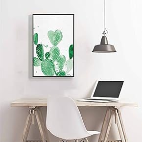 Framed Canvas Home Artwork Decoration Nordic Style Plants Canvas Wall Art for Living Room, Bedroom - 16x24 inches