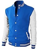 H2H Mens Stadium Jumper Style Slim Fit Varsity Baseball Jacket BLUE US M/Asia L (CMOJA083)