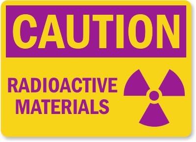 Caution: Radioactive Materials (with graphic), Adhesive Signs and Labels, 14" x 10"