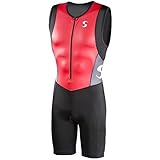 Synergy Men's Triathlon Trisuit (Red/Black, Large)