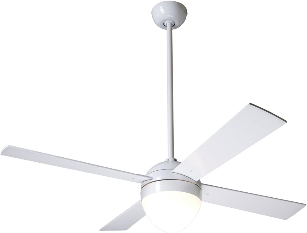 Modern Fan Company 42 Ball Gloss White Ceiling Fan With Halogen