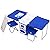 Waybackhome Multi Function Rolling Cooler Camping Picnic Table And 2 Chairs Blue