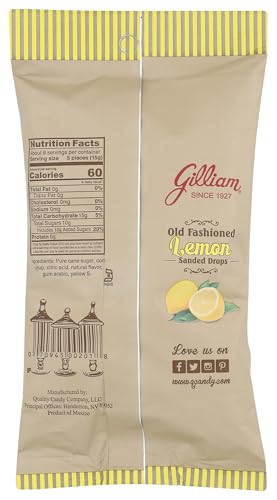 GILLIAM OLD FASHIONED LEMON FLAVORED SANDED DROPS (4.5 OZ. BAG) (LEMON 4.5 OUNCE)