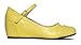 J. Adams Minnie Mary Jane - Retro Round Toe Ankle Strap Wedge - Vintage Oxford - Yellow Vegan Leather - 6.5