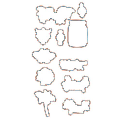 WYSE Stamp and Cutting Dies Set Butterfly Flower for Scrapbooking Card Making (vase) - Thumbnail 4