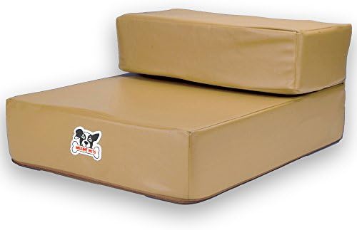 Weebo Pets Smooth Steps Folding Leather Pet Stairs, Small Breed Mobility Aid for Aging Dogs