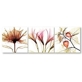 Wall26-3 Panel Canvas Wall Art- Elegant Flowers-Giclee Painting...