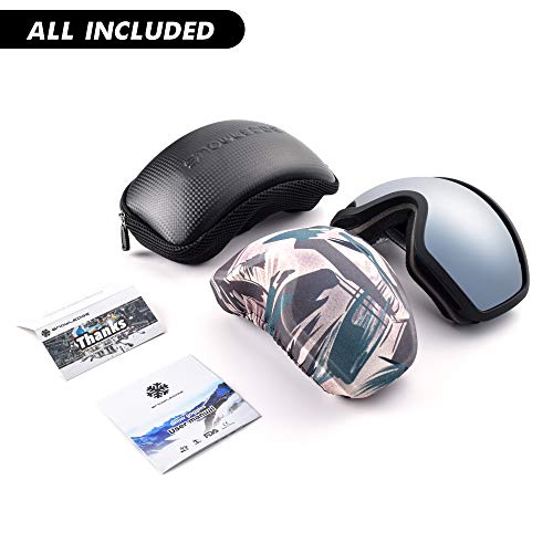 Snowledge Ski Snowboard Goggles with UV400 Protection, OTG Skiing Snowboarding Goggles of Double Spherical Lens with Anti-Fog Ski Goggles for Men, Women, Helmet Compatible Snow Goggles
