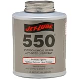 Jet-Lube 550 Nonmetallic Petrochemical Grade Anti Seize and Thread Lubricant, 1/4 lbs Brush Top Can