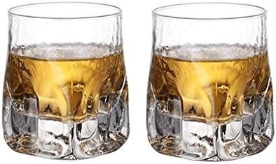 Whiskey Glasses 2PCS Personality Thickened Wine Glass Juice Cup Transparent Mug Round Creative 300ML UOMUN