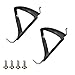 PERGEAR Black Carbon Fiber Lightweight Bicycle Water Bottle Cage for Cycling - Pack of 2