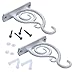 Gray Bunny 2 Pack Outdoor Plant Hanger Hook, 6” Large Victorian Heavy Duty Iron Wall Hooks for Bird Feeders, Lanterns, Wind Chimes, Patio Decor - White, Christmas Wreath, Christmas Yard Decorations