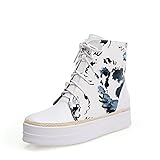 AalarDom Women's Low Top Lace Up Kitten Heels Round Closed Toe Boots