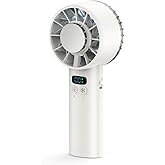 Portable Handheld Fan, Rechargeable 5200mAh Battery, Personal Mini Fan Rapid Cooling High Speed Turbo 100 Speed Adjustable, Digital Display, Travel Camping Outdoor Indoor Office, Gift for Women Men