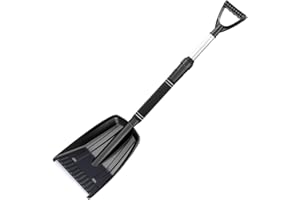 34" Retractable Snow Shovel for Winter Car Driveway Ice Removal Portable Outdoor Snow Mud Shovel with Ergonomic Handle Multif