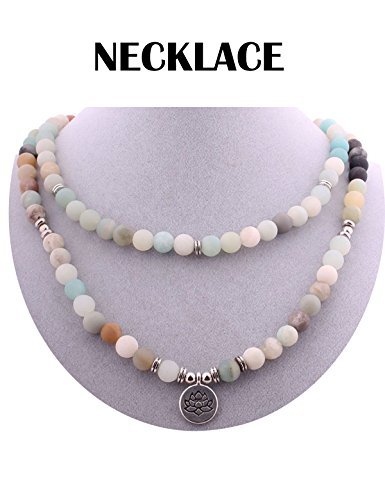 SEVENSTONE 8MM 108 Mala Beads Charm Bracelet for Men Women Yoga Bracelet Necklace Father's Day - Thumbnail 4