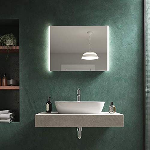 Pebble Grey™ 600 x 800 Adara Illuminated LED Bathroom Mirror with built-in Bluetooth Speakers and Heated Demister Mirror Pad | Motion Sensor Switch | 600 x 800 | IP44 Rated