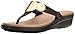 crocs Women's Sanrah Embellished Flip Wedge , Espresso/Gold, 9 M US