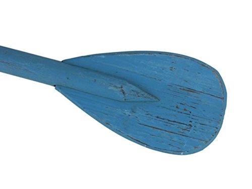 Hampton Nautical  Paddle 24-108 Wooden Rustic Decorative Rowing Boat Paddle with Hooks, 24", Light Blue