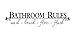 Bathroom Rules Wall Sticker Decal, Wash Brush Floss Flush Toilet Vinyl Quote Saying Wall Art Decor