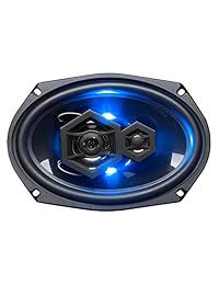 BOSS Audio B69LED   Altavoces de coche de 6.0 in x 9.0 in, 300 vatios de potencia por par, 150 vatios cada uno, 3 vías, se venden en pares, fácil montaje