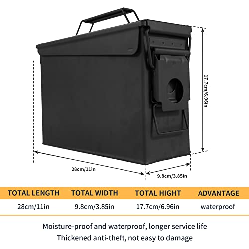 GUGULUZA Metal Ammo Can .30 Cal, Lockable Ammo Storage Case, Military