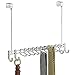 mDesign Over the Door Closet Organizer Rack for Ties, Belts - 24 Hooks, Chrome