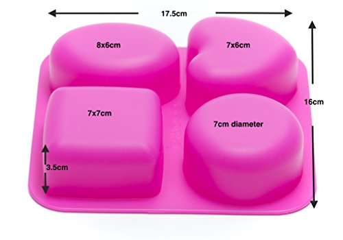 All in ONE Silicone Mold for DIY Craft Art Handmade Soap Mold, Cake Mold, Ice Cube Tray, Baking Mold (4 Shapes Mixed-1 Pack) - Thumbnail 5