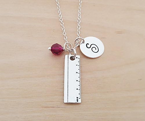 Ruler Necklace - Ruler Charm - Teacher Gift - Personalized Sterling Silver Necklace - Custom Jewelry - Gift for Her