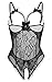 Women Sexy Teddy Lingerie One Piece Lace Babydoll Bodysuit Nightie Plus Size S-3XL (Medium, Black)