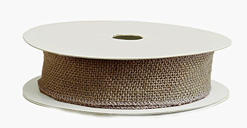 10 Yds Natural Khaki Burlap Crafing Ribbon on Spool-Wired Edges-2" Wide