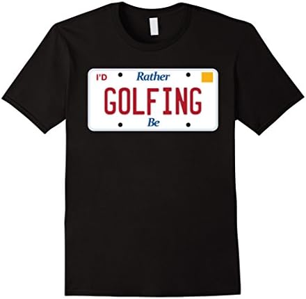 Mens Golf t-shirt; I'd rather be golfing tshirt; driving putting Medium Black