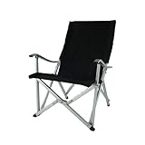 Onway Aluminum Portable Folding Luxury Comfort Chair - Black | Outdoor | Camping | Event | Backyard | Tailgating