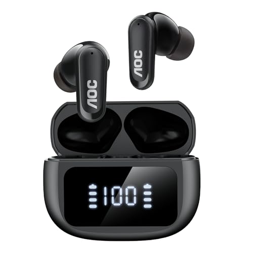 AOC Kopfhörer Kabellos Bluetooth 6.0 in Ear Kopfhörer Bluetooth 40 std