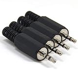 Ancable Replacement 4-Pack TRS Male Plug 3 Pole Stereo 2.5mm Solder Type DIY Audio Cable Connector for Repair Headphones Headset