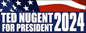 Amazon.com: JR Studio 3x9 inch Blue Ted Nugent 2024 Bumper Sticker (Badass Bowhunter Trump ...
