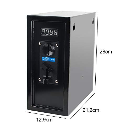 Pevor Coin Operated Timer Control Power Supply Box Coin Acceptor Programmable Control Coin Acceptor Multi Coin Selector for Vending Machine Electronicial Device 110V USA Warehosue (Black)