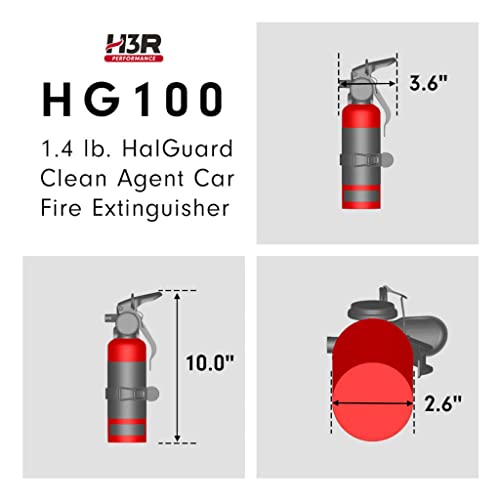 H3R Performance HalGuard Clean Agent Car Fire Extinguisher 1.4 lb