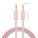 CableCreation Braided 3.5mm Audio Cable 6FT/1.8m, 3.5mm Male to Male Stereo Aux Cable Premium Metal for Smartphones, Laptops, Tablets, MP3 Player, Home/Car Stereos, Rose Gold