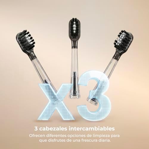 Escova de dentes elétrica sónica com oscilação 60º ToothCare DeluxeSwing. 3 modos personalizados, leve e compacto, autonomia de 40 dias, 3 cabeças de substituição, IPX7