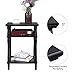 VASAGLE End Table, 3-Tier Telephone Table with Colorful Storage Shelf, Solid Wood Legs, No Tools Required, Sofa Side Table for Living Room, Hallway, Country Brown ULET21GL