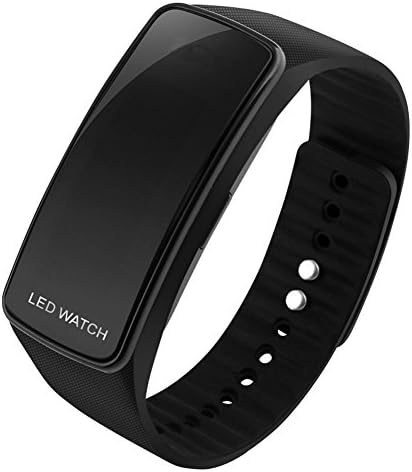 KingBig Unisex Sport Watch, Fashion LED Watch Waterproof Digital Watch Student Wrist Watch with Adjustable Silicone Stap for Outdoor Sports (Black)