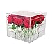 Wefond Clear Acrylic Flower Box Water Holder Vase Decorative Square Rose Pot Wedding Flower Gift Box Makeup Organizer (16 Holes)