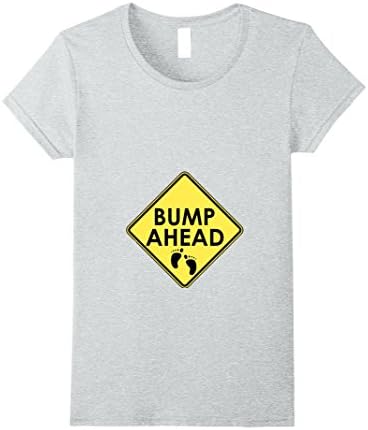 Womens Bump Ahead - Funny Pregnancy Announcement T Shirt XL Heather Grey
