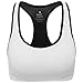 MIRITY Women Racerback Sports Bras - High Impact Workout Gym Activewear Bra Color White Size M