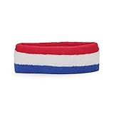 GOGO Sports Headband / Sweatband, Terry Cloth Head Band - Red/White/Navy