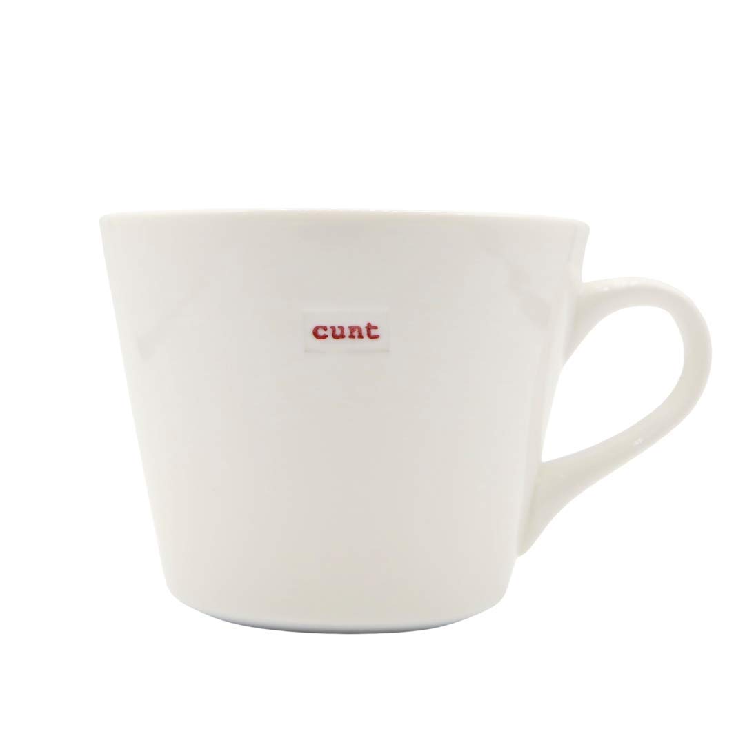 Keith Brymer Jones - Rude Word Range - Standard Ceramic White Mug - cunt - 350ml - Gift Boxed