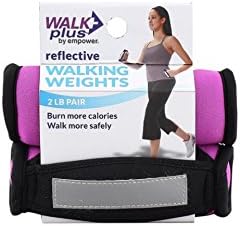 WalkPlus Purple, Black 2 LB pair Walking Weight Pair with Comfort-fit Strap